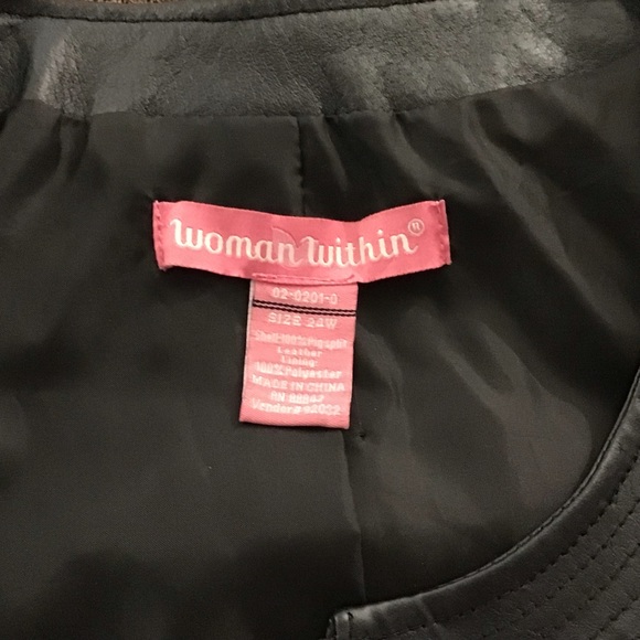 Woman Within 02-0201-0 A-Line Leather Jacket - Picture 2 of 13